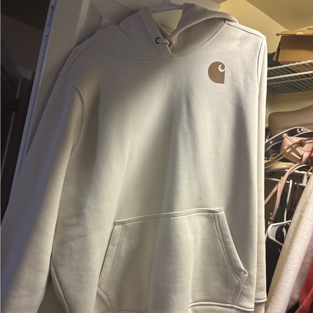 Carhartt Cream Hoodie with Logo